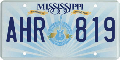 MS license plate AHR819