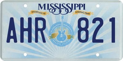 MS license plate AHR821