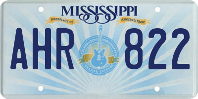 MS license plate AHR822