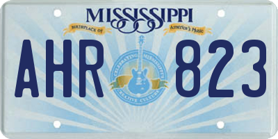 MS license plate AHR823