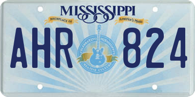 MS license plate AHR824