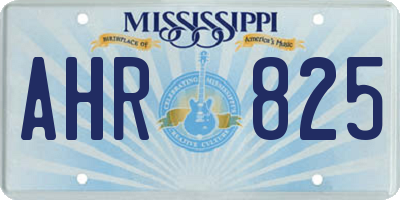 MS license plate AHR825