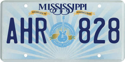 MS license plate AHR828