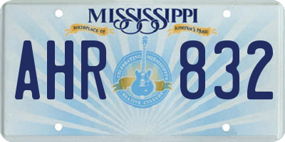 MS license plate AHR832