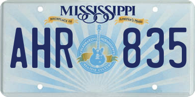 MS license plate AHR835