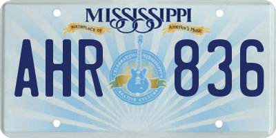 MS license plate AHR836