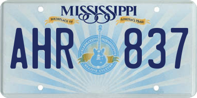 MS license plate AHR837