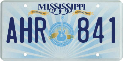 MS license plate AHR841