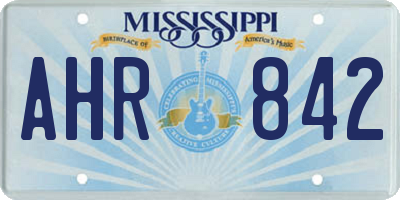 MS license plate AHR842