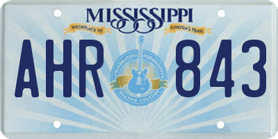 MS license plate AHR843