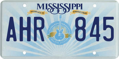 MS license plate AHR845