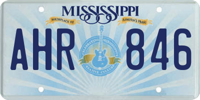 MS license plate AHR846