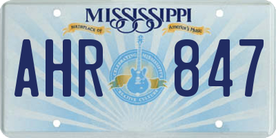 MS license plate AHR847