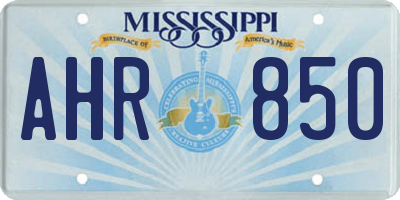 MS license plate AHR850