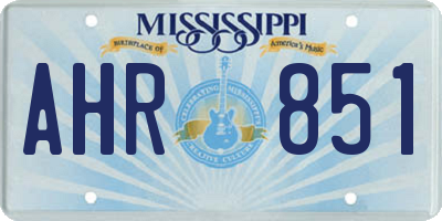 MS license plate AHR851
