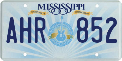 MS license plate AHR852