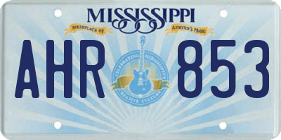MS license plate AHR853