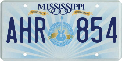 MS license plate AHR854