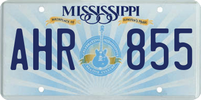 MS license plate AHR855