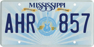 MS license plate AHR857