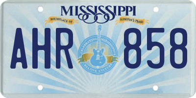 MS license plate AHR858