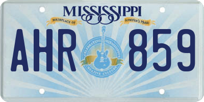 MS license plate AHR859