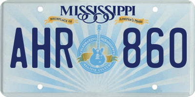 MS license plate AHR860