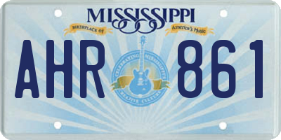 MS license plate AHR861