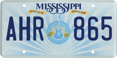MS license plate AHR865