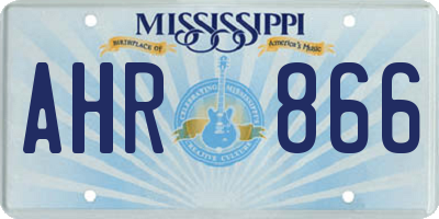 MS license plate AHR866