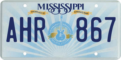 MS license plate AHR867