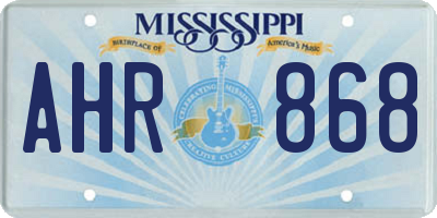 MS license plate AHR868