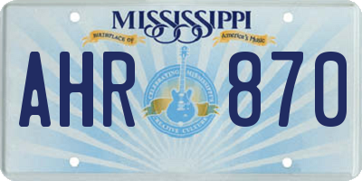 MS license plate AHR870