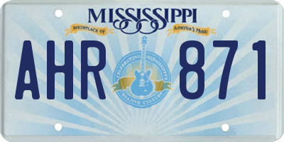 MS license plate AHR871