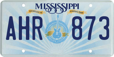 MS license plate AHR873