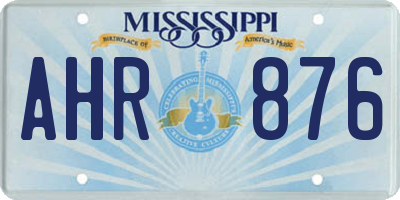 MS license plate AHR876