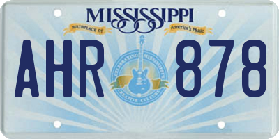 MS license plate AHR878