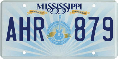 MS license plate AHR879