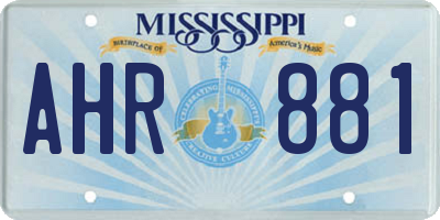 MS license plate AHR881