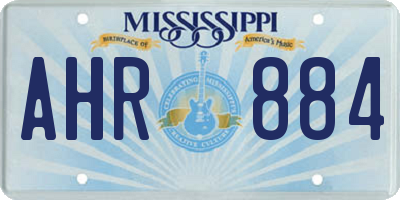 MS license plate AHR884
