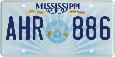 MS license plate AHR886