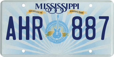 MS license plate AHR887