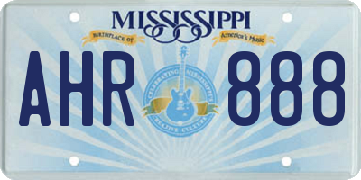 MS license plate AHR888