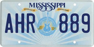 MS license plate AHR889