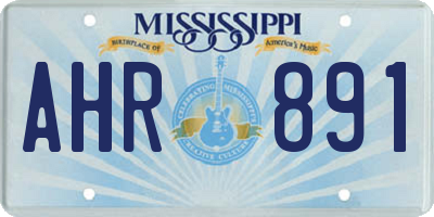 MS license plate AHR891