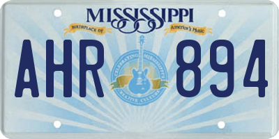 MS license plate AHR894
