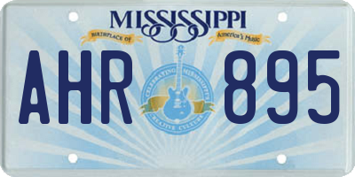 MS license plate AHR895