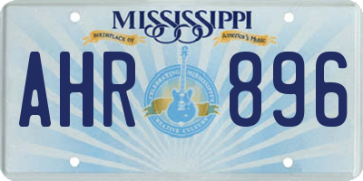 MS license plate AHR896