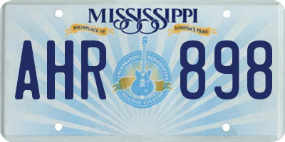 MS license plate AHR898