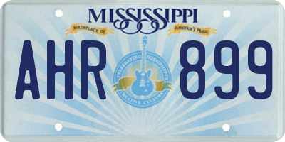 MS license plate AHR899